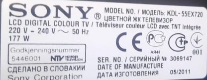 1-883-753-32 Y2009380A 603N4049-01R KDL-40EX720 MAİN BOARD - Görsel 5