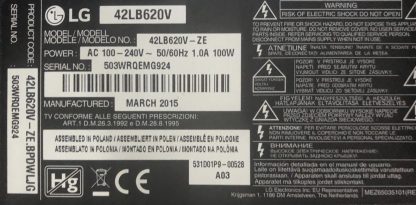 LG 42LB580N-ZM SEHPA AYAĞI - Görsel 6