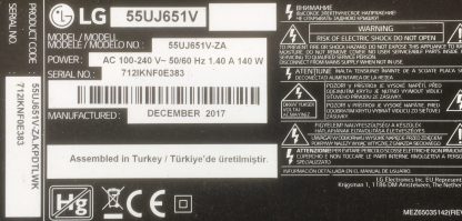 LG 55UJ651V SEHPA AYAĞI - Görsel 7