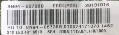 BN94-06736B BN41-01958B BN97-07680D SAMSUNG UE40F6510SSXTK MAİN BOARD - Görsel 2