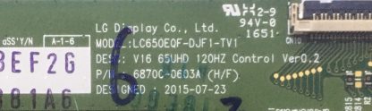 6870C-0603A LG 65UH850V-ZA T.CON BOARD - Görsel 2