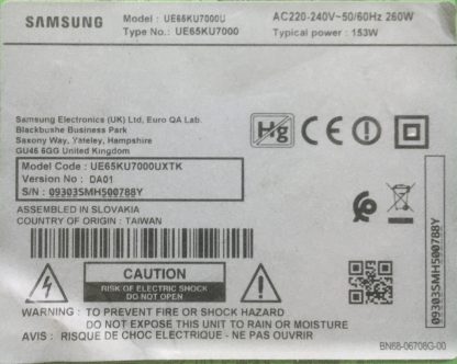 BN44-00808D PSLF261S07A SAMSUNG UE60KU7000UXTK  POWER BOARD - Görsel 4