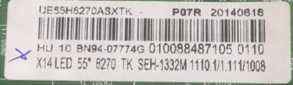 BN94-07770R BN94-07774G BN41-02156A SAMSUNG UE55H6270AS MAİN BOARD - Görsel 3