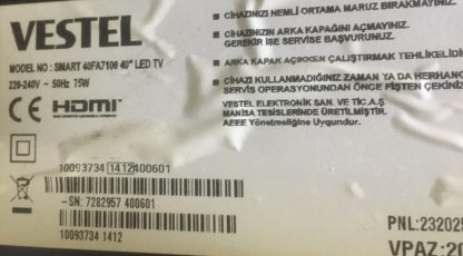17MB96 23227282 VESTEL 40FA7100 MAİN BOARD - Görsel 5