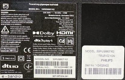 398GM10SEPHN0008SY PHILIPS 50PUS8807/62 AMBİLİGHT KUMANDA - Görsel 3