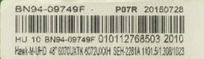 BN94-09749F BN41-02443A SAMSUNG UE48JU6070U MAİN BOARD - Görsel 2