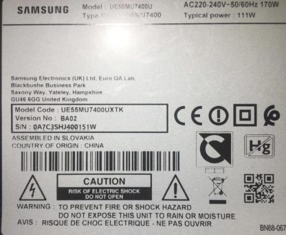 BN94-11955R BN41-02568A SAMSUNG UE55MU7400U MAİN BOARD - Görsel 3