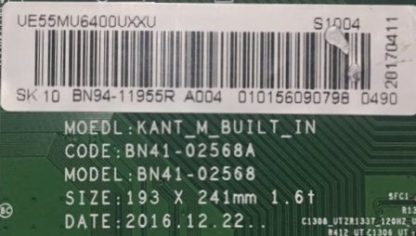 BN94-11955R BN41-02568A SAMSUNG UE55MU7400U MAİN BOARD - Görsel 2