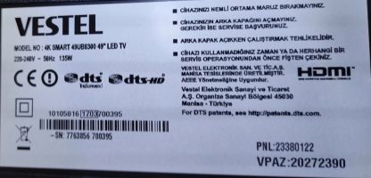 VESTEL 40FD7300 48FD7300 49UB8300 SEHPA AYAĞI - Görsel 12