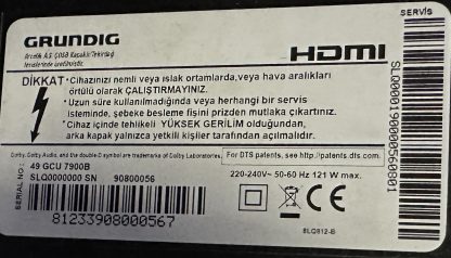 Arcelik_49_Clarity_3X5+3X4_1313FCA_R_5S1P REV.V5-B WCE60601-AB GRUNDIG 49GCU7900B LED BAR - Görsel 5