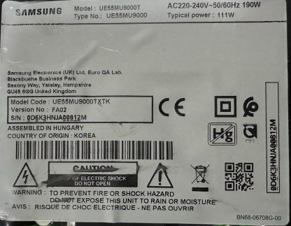 BN44-00911A L55E8NR_MSM PSLF191E09A SAMSUNG UE55MU9000T POWER BOARD - Görsel 5