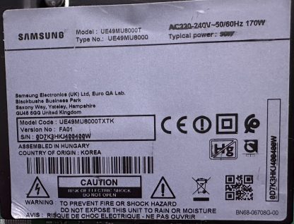 BN44-00911A L55E8NR_MSM PSLF191E09A SAMSUNG UE55MU9000T POWER BOARD - Görsel 6