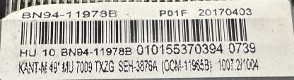 BN94-11978B BN41-02570A SAMSUNG UE49MU8000TXTK MAİN BOARD - Görsel 2