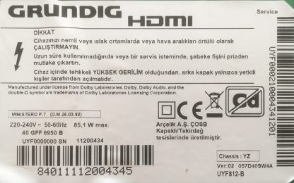 AN2187R-1 GRUNDIG 40GFF6950B KUMANDA - Görsel 3