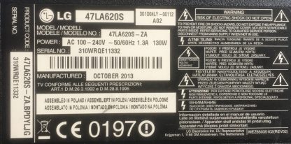 EAY62810801 EAX64905501 LG 47LA620 POWER BOARD - Görsel 5