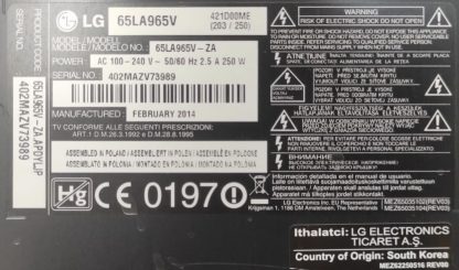 6922L-0086A 6920L-0001C LG 65UB950V LED - Görsel 5
