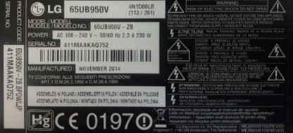 EBT63336102 EBU62783801 EAX65684604 LG 65UB950V MAİN BOARD - Görsel 3