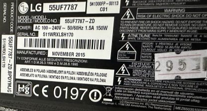 EAY63729101 EAX65691001 LG 55UF8507 POWER BOARD - Görsel 5