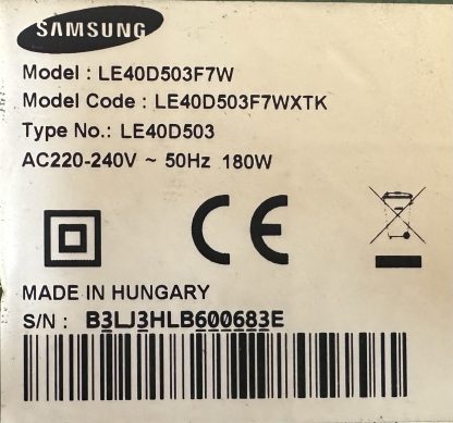 BN96-19643B SAMSUNG LE40D503F7WXTK SPEAKER - Görsel 5