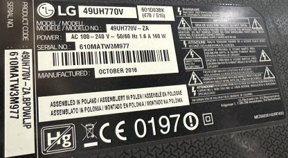 6870C-0614A LG 49UH770V-ZA T.CON BOARD - Görsel 3