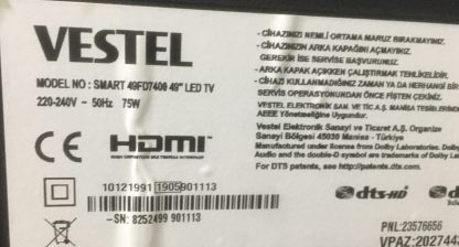 VESTEL 40FD7300 48FD7300 49UB8300 SEHPA AYAĞI - Görsel 13