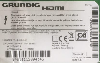 A7M42G 5800-A7M42G-0PXX GRUNDIG 40GFF6950B MAİN BOARD - Görsel 6