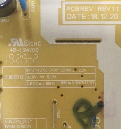 BN44-00932T L65E7N_RDY SAMSUNG UE65RU7440U POWER BOARD - Görsel 4