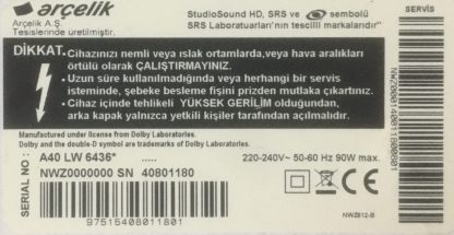 BEKO B40LW5533 SEHPA AYAĞI - Görsel 4