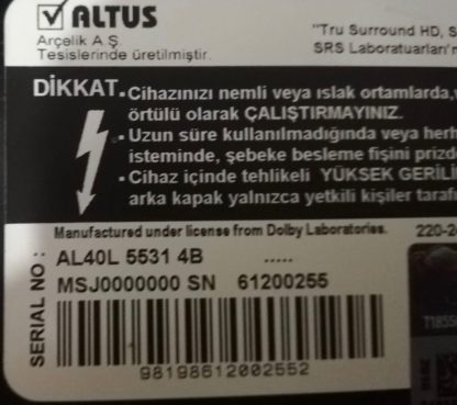 VTY194-38 ZKE140 ARÇELİK A40LB5533 POWER BOARD - Görsel 5