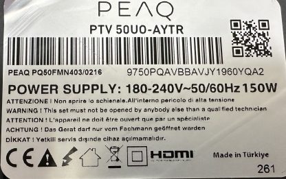 PT500GT04-1-C-1 PEAQ PTV 50U0-AYTR PQ50FMN403/0216 T.CON BOARD - Görsel 4