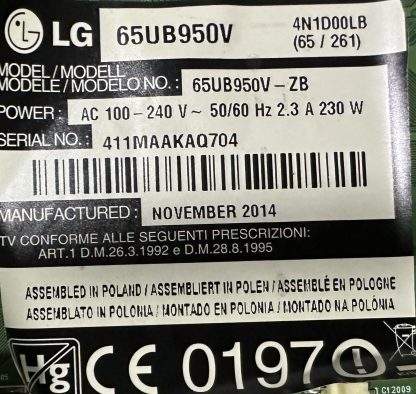 EAB63228501 EAB63228502 EN27C-6851 LG 65UB950V-ZB SPEAKER - Görsel 5