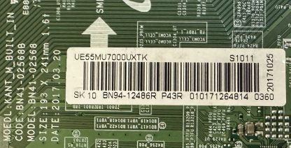 BN94-12486R BN41-02568B SAMSUNG UE55MU7000UXTK MAİN BOARD - Görsel 2