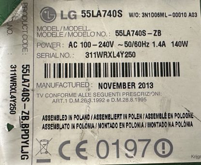 EBT62383434 EBT62596128 EBR76348701 LG 55LA740S-ZB MAİN BOARD - Görsel 5