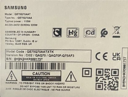 SAMSUNG QE75Q70AATXTK SEHPA AYAĞI - Görsel 7