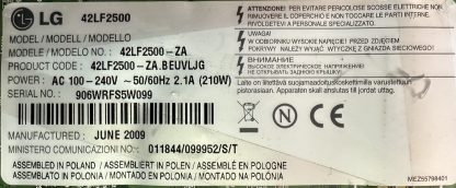 EBU60674854 EAX60686902 LG 42LF2500-ZA MAİN BOARD - Görsel 3