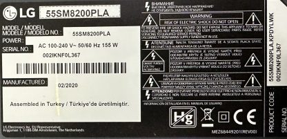 EAY65169911 EAX68248011 LG 55SM8200PLA POWER BOARD - Görsel 4
