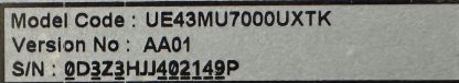 BN94-12086A BN41-02568A SAMSUNG UE43MU7000UX MAİN BOARD - Görsel 3