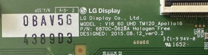 6870C-0628A LG 60UH605-ZC T.CON BOARD - Görsel 2