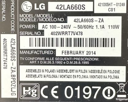 LG 42LA660S-ZA SEHPA AYAĞI - Görsel 6