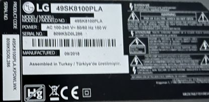 EAY64808601 EAX67645501 LG 55UK550PLA POWER BOARD - Görsel 3