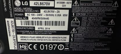 LG 42LB670V-ZA SEHPA AYAĞI - Görsel 8