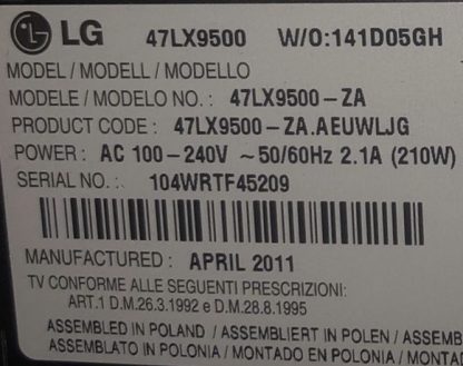 LG 47LX9500 SEHPA AYAĞI - Görsel 4