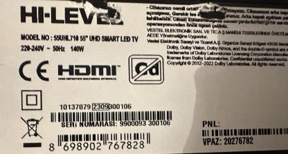 VESTEL HI-LEVEL 55UHL710 KUMANDA - Görsel 2