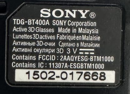 TDG-BT400A SONY KDL-40W905A 3D GÖZLÜK - Görsel 2
