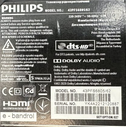 PHILIPS 43PUS6504/62 SEHPA AYAĞI - Görsel 7